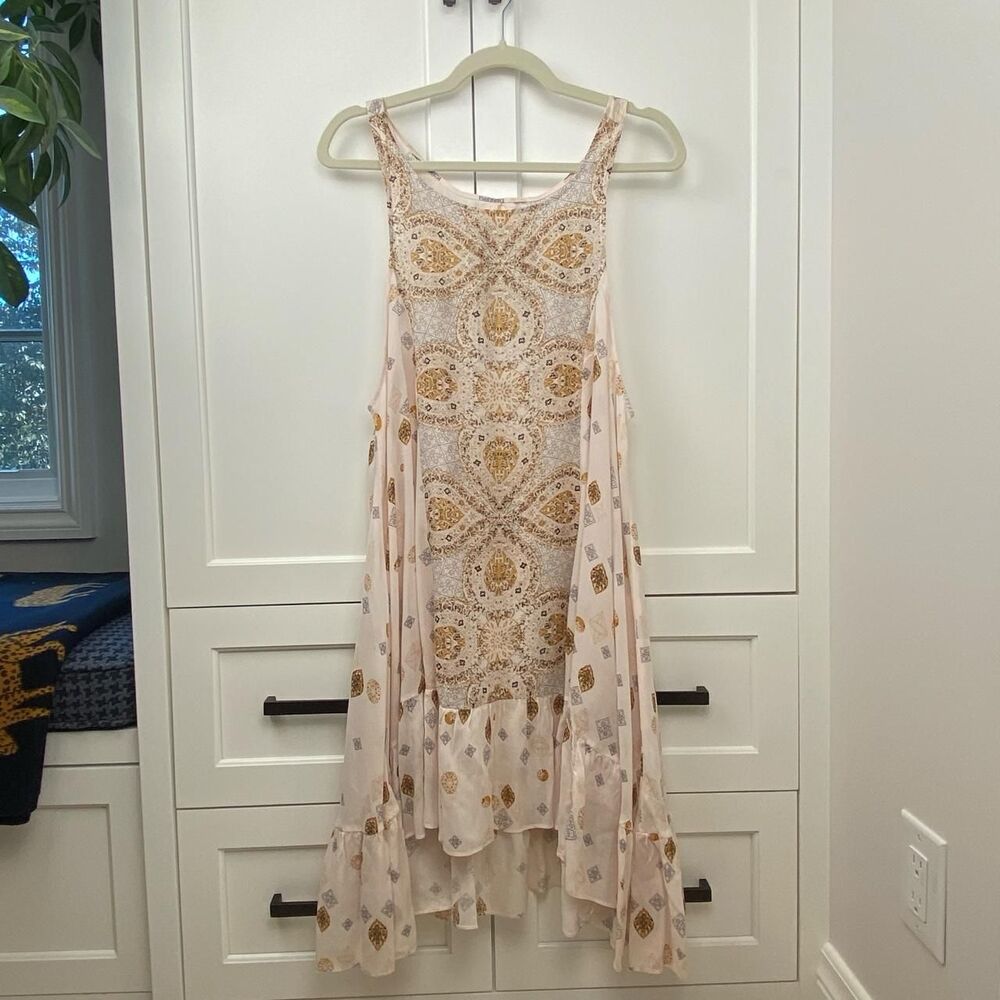 Free-people Women's Pink and Cream Dress
